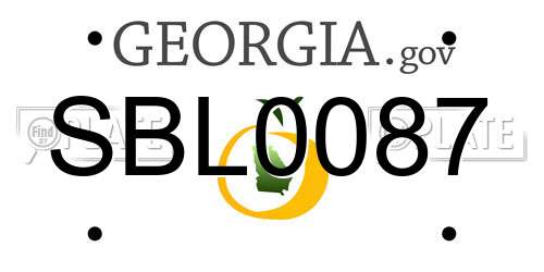 SBL0087 Georgia License Plate