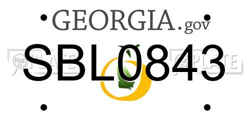 SBL0843 Georgia License Plate
