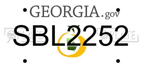 SBL2252 Georgia License Plate