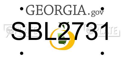 SBL2731 Georgia License Plate