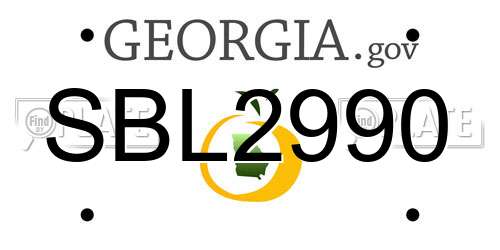 SBL2990 Georgia License Plate