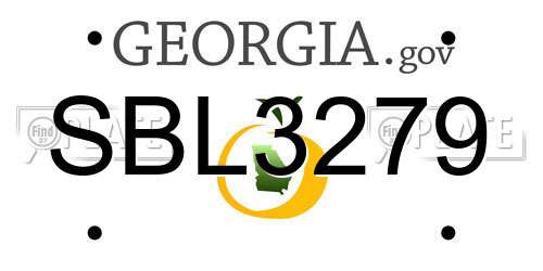 SBL3279 Georgia License Plate