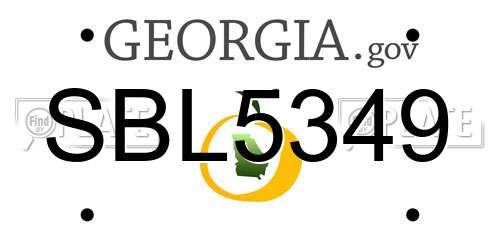 SBL5349 Georgia License Plate