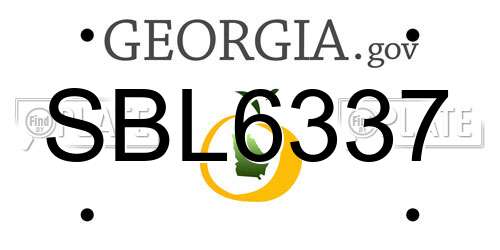 SBL6337 Georgia License Plate