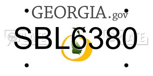 SBL6380 Georgia License Plate