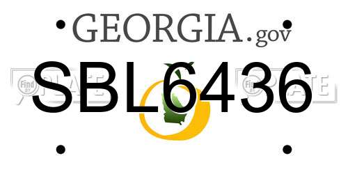 SBL6436 Georgia License Plate