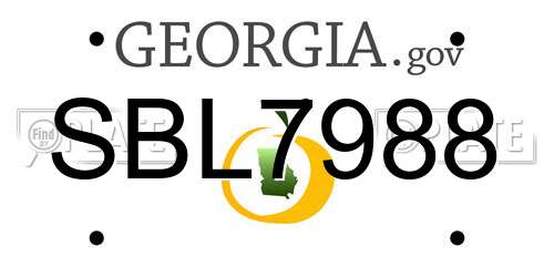 SBL7988 Georgia License Plate