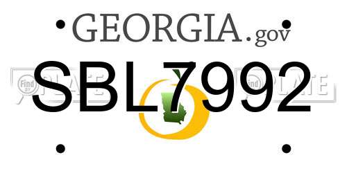 SBL7992 Georgia License Plate