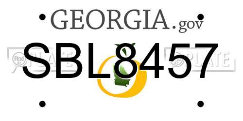SBL8457 Georgia License Plate