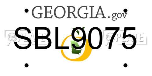 SBL9075 Georgia License Plate
