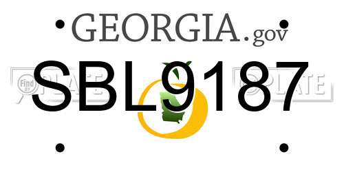 SBL9187 Georgia License Plate