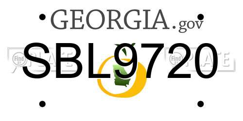 SBL9720 Georgia License Plate