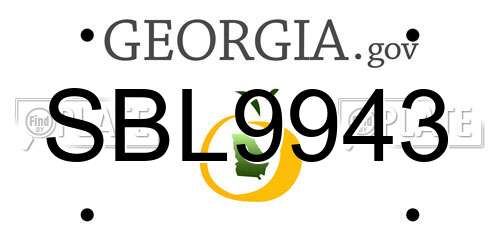 SBL9943 Georgia License Plate
