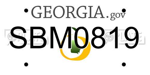 SBM0819 Georgia License Plate