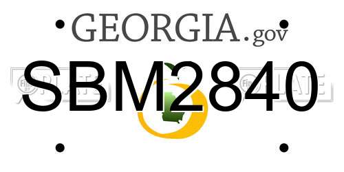 SBM2840 Georgia License Plate