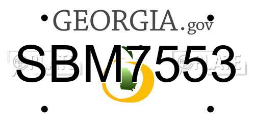 SBM7553 Georgia License Plate