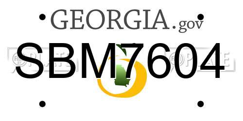 SBM7604 Georgia License Plate