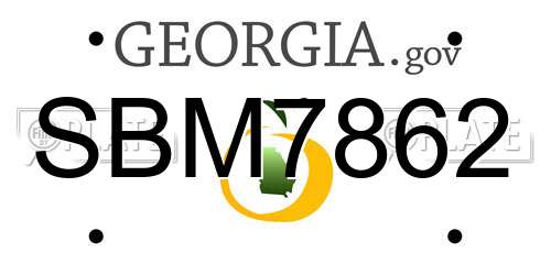 SBM7862 Georgia License Plate