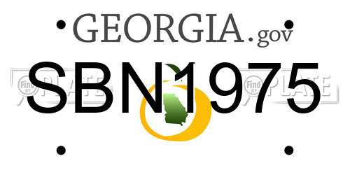SBN1975 Georgia License Plate
