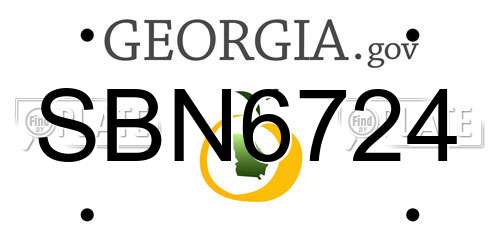 SBN6724 Georgia License Plate