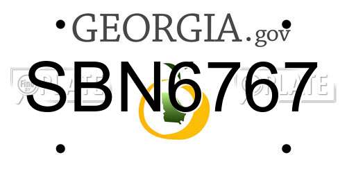SBN6767 Georgia License Plate
