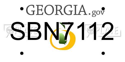 SBN7112 Georgia License Plate