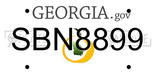 SBN8899 Georgia License Plate