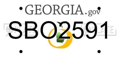 SBO2591 Georgia License Plate