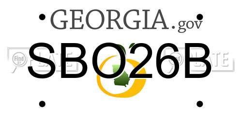 SBO26B Georgia License Plate