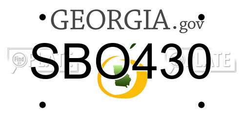 SBO430 Georgia License Plate