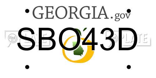 SBO43D Georgia License Plate