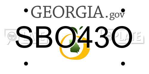 SBO43O Georgia License Plate