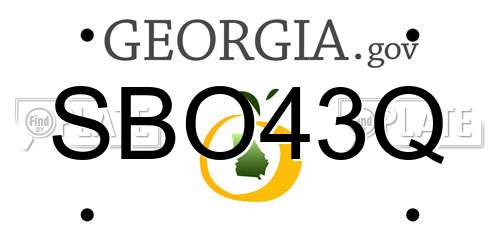 SBO43Q Georgia License Plate