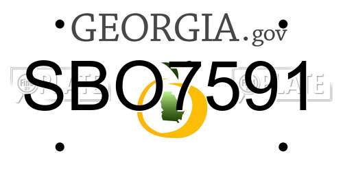 SBO7591 Georgia License Plate