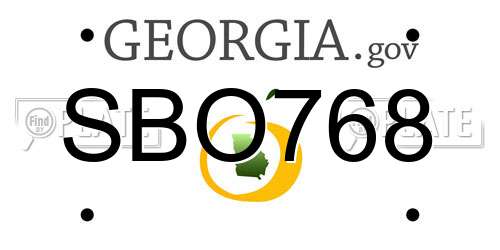 SBO768 Georgia License Plate