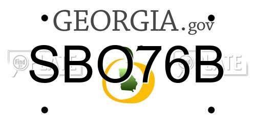 SBO76B Georgia License Plate