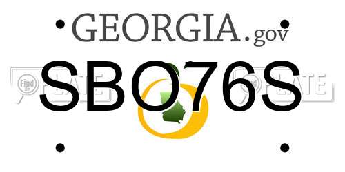 SBO76S Georgia License Plate