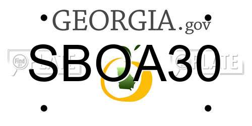 SBOA30 Georgia License Plate