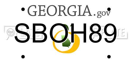 SBOH89 Georgia License Plate