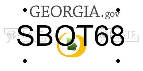 SBOT68 Georgia License Plate