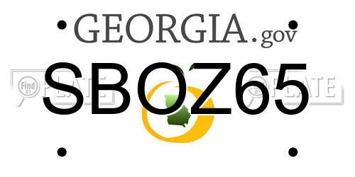 SBOZ65 Georgia License Plate