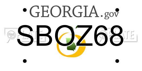 SBOZ68 Georgia License Plate