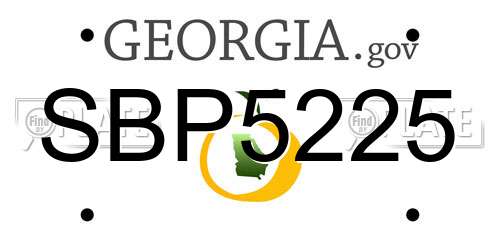 SBP5225 Georgia License Plate