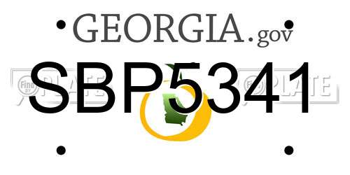 SBP5341 Georgia License Plate