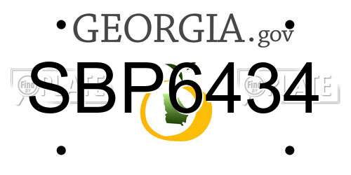 SBP6434 Georgia License Plate