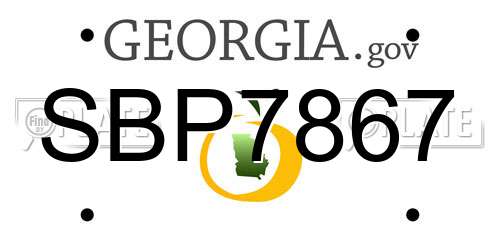 SBP7867 Georgia License Plate