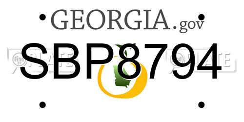 SBP8794 Georgia License Plate