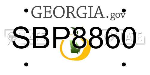 SBP8860 Georgia License Plate
