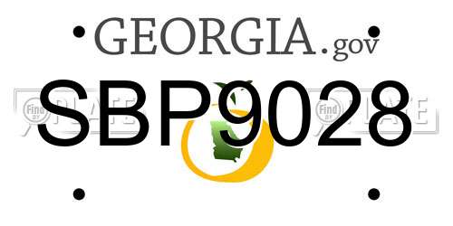 SBP9028 Georgia License Plate