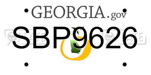 SBP9626 Georgia License Plate